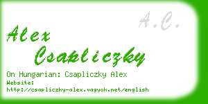 alex csapliczky business card